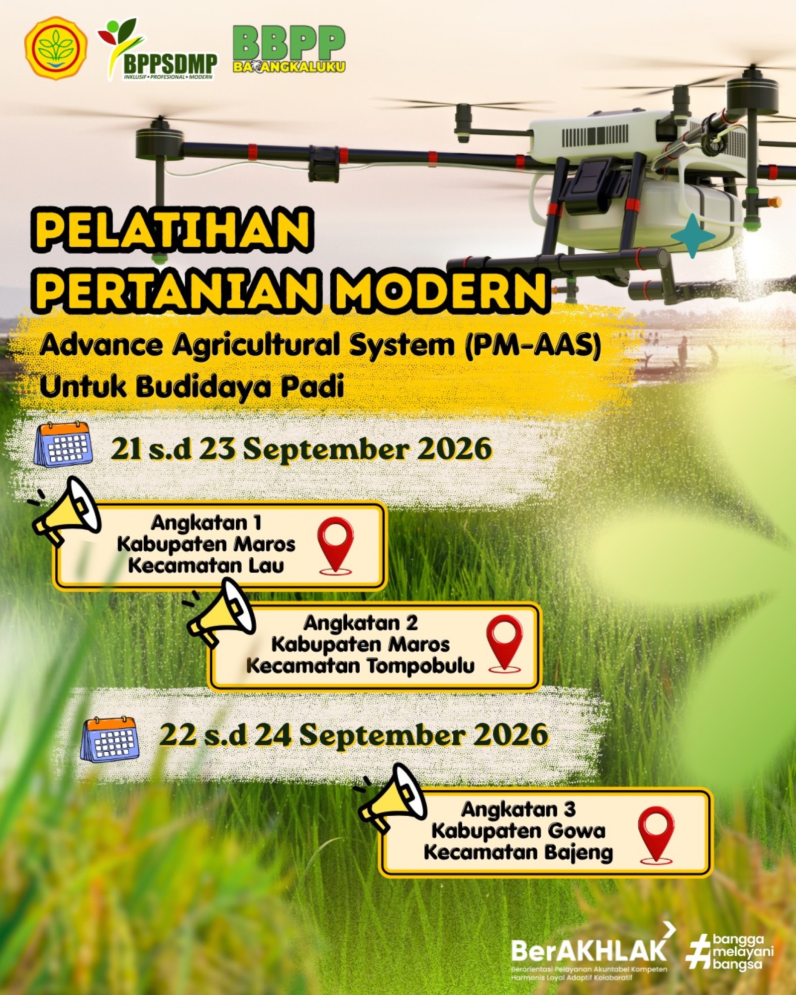 Pelatihan Pertanian Modern Tanggal 21 - 23 September 2026